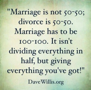 Marriage is not 50.50